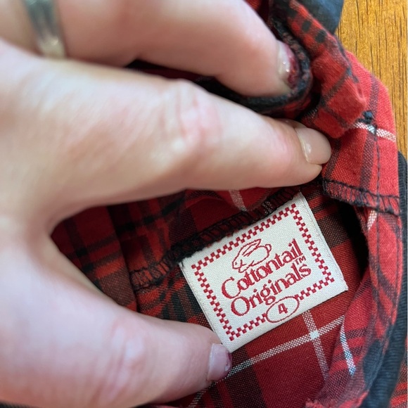 Vintage Cottontail Originals red black plaid school chalkboard 2 pc outfit 4 - Picture 4 of 9